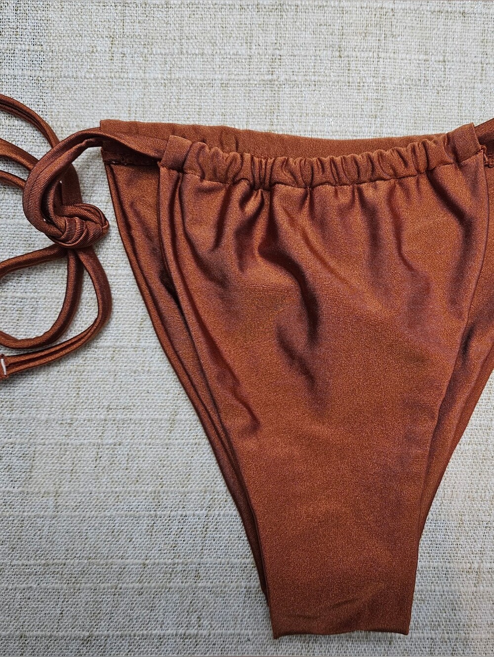 Brown Drawstring Swim Bottoms